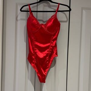 Forever 21 Vibrant Red Satin Top